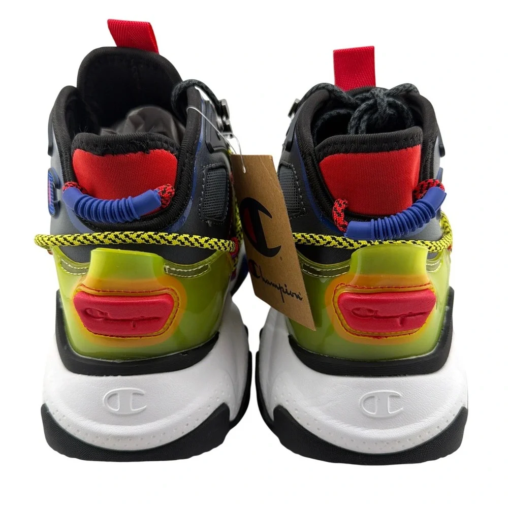Champion Bromad Twisted Sneakers Mens‎ 10.5 Black Scarlet Yellow New CP101851M